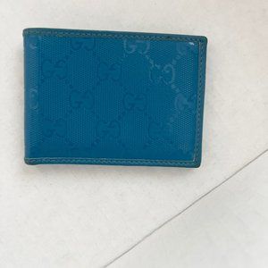 Gucci GG leather bi-fold wallet blue